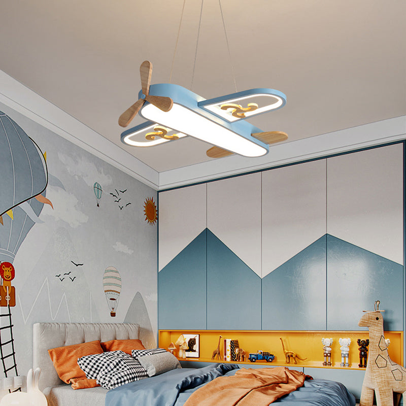LumaPlane Airplane Pendant For Kids Room With Soft Led Glow And Whimsical Sky Theme