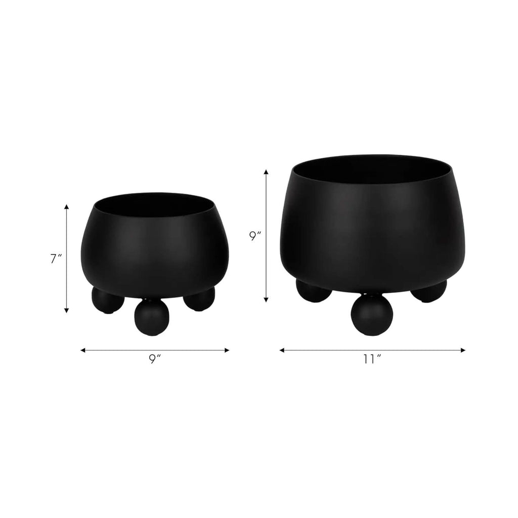 Ensemble de pots en céramique modernes NOIRBLOOM — Design minimaliste arrondi