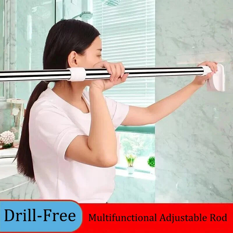 Telescopic Shower Rod For Shower Curtain Or Cabinet No Drill Install