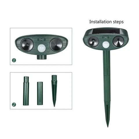 Solar Ultrasonic Repeller With PIR Sensor For Outdoor Gardens