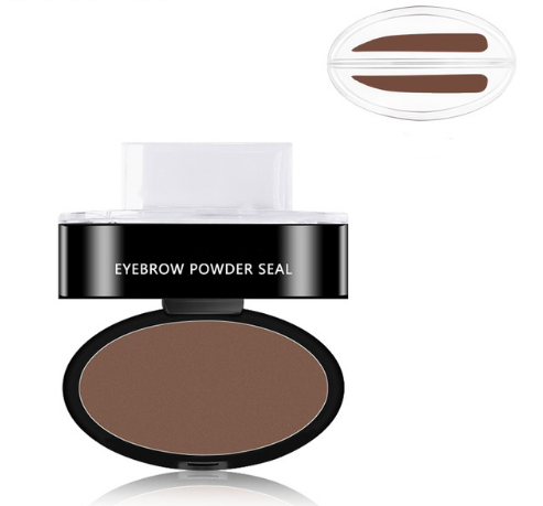 Eyebrow Stamp Kit With Powder, Waterproof, Natural Finish, 3 Shapes, 3 Colors