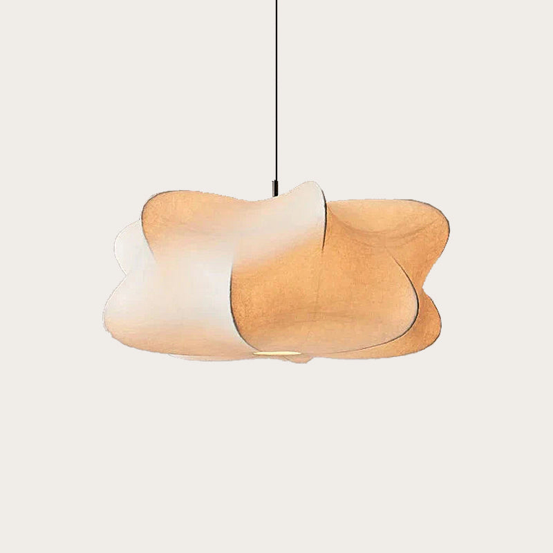 Suspension en soie style japonais, rose clair ou blanc, lumière diffuse chaude