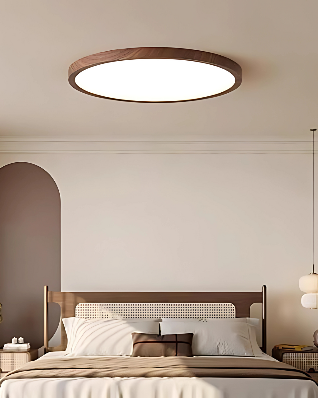 Ultra-Thin Wood Ceiling Light For Living Rooms And Bedrooms