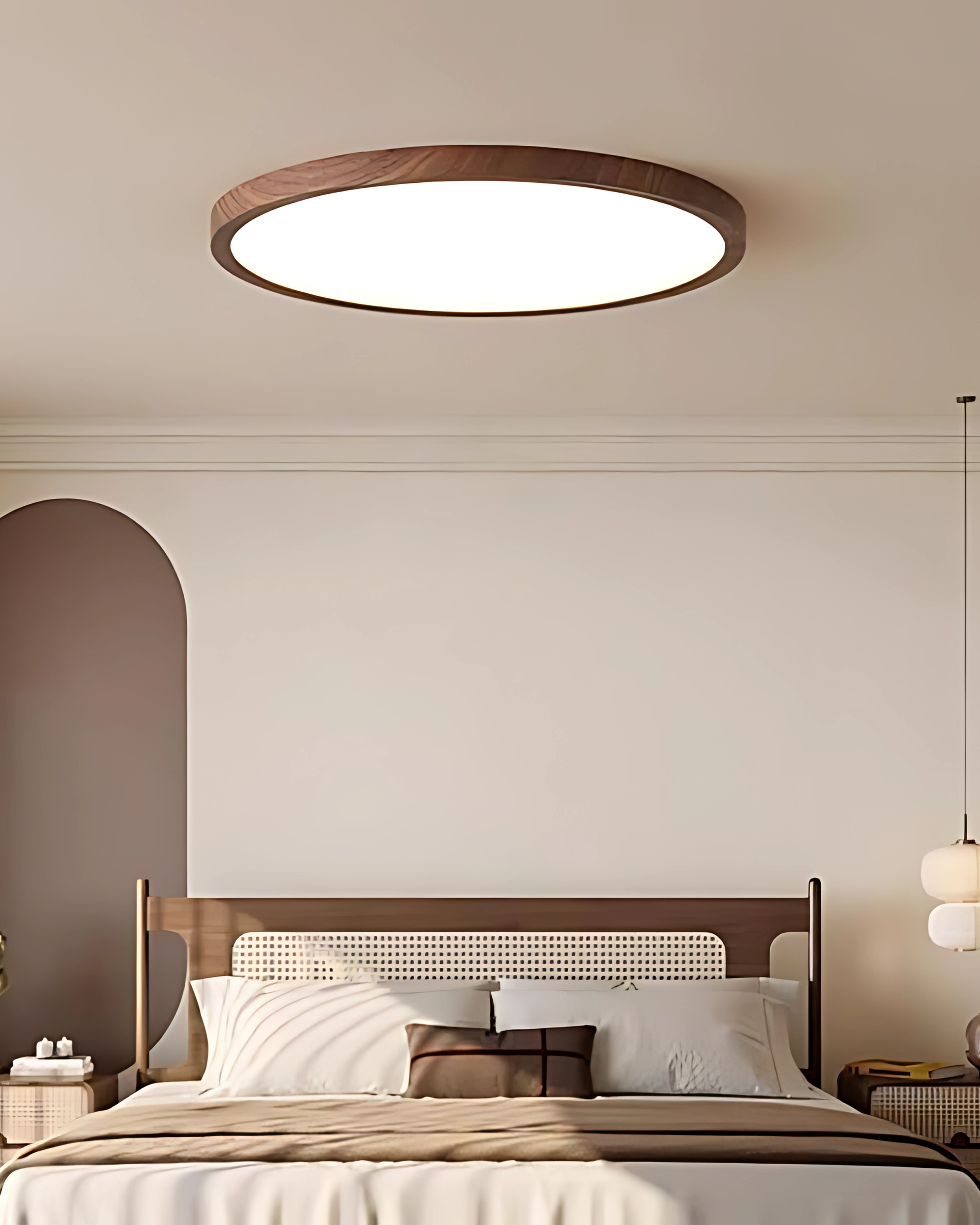 Ultra-Thin Wood Ceiling Light For Living Rooms And Bedrooms
