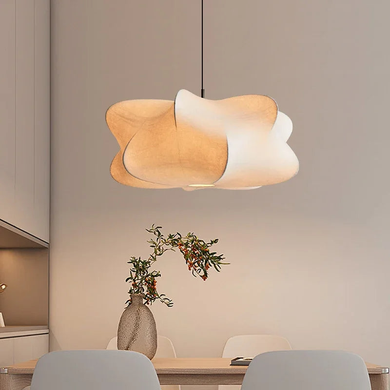 Wabi Sabi Silk Pendant Lamp With Soft Glow For Serene Interiors
