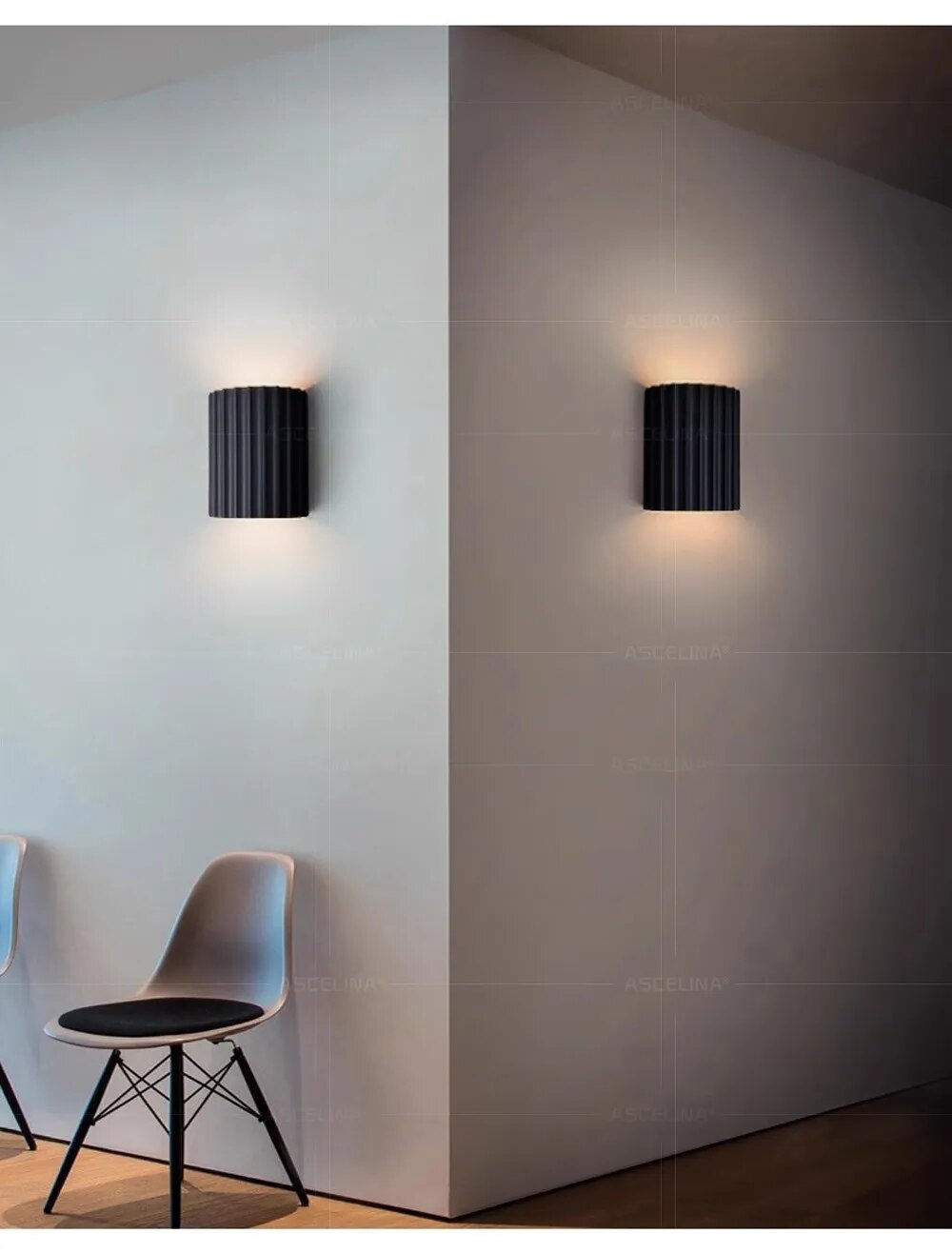 Ribbed Resin Wall Light With Up And Down Lighting For Modern Living Spaces