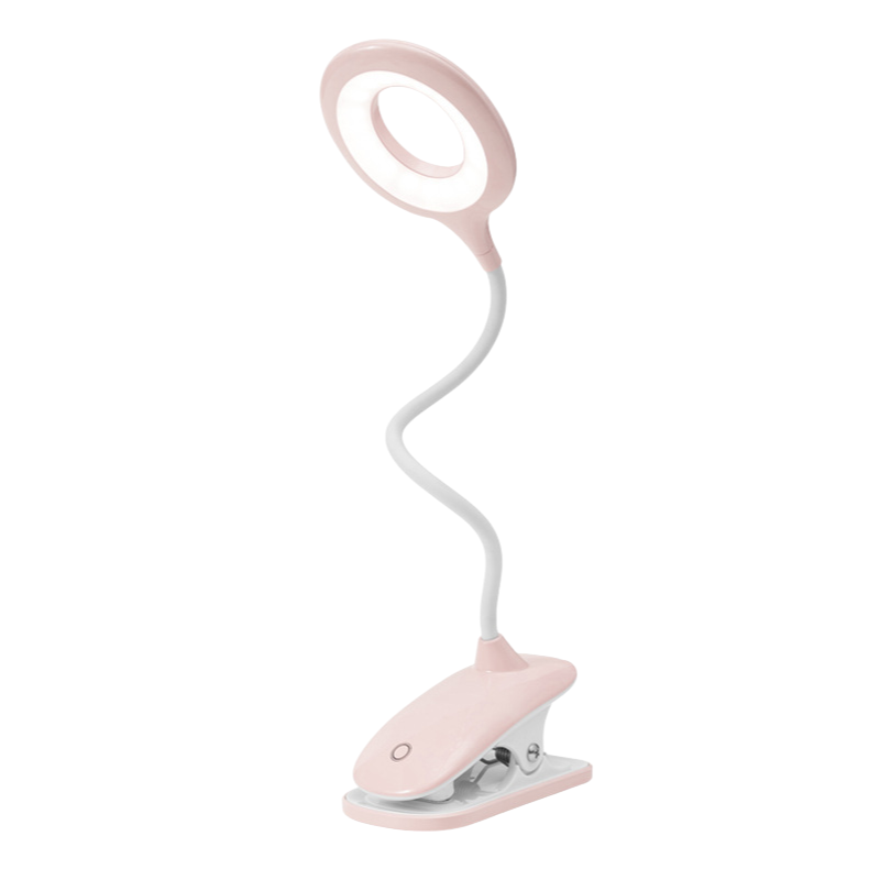 Rechargeable USB Clip-On Reading Light With Flexible Gooseneck And Dimmable Lighting