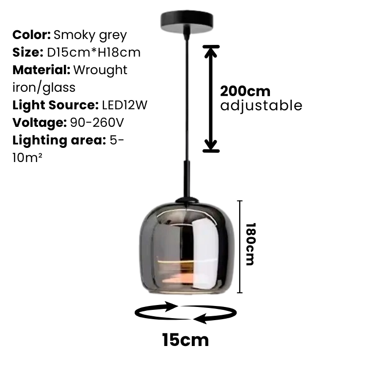 Nordic Pendant Light In Black Glass For Kitchen Island And Dining Room Modern Ceiling Lamp