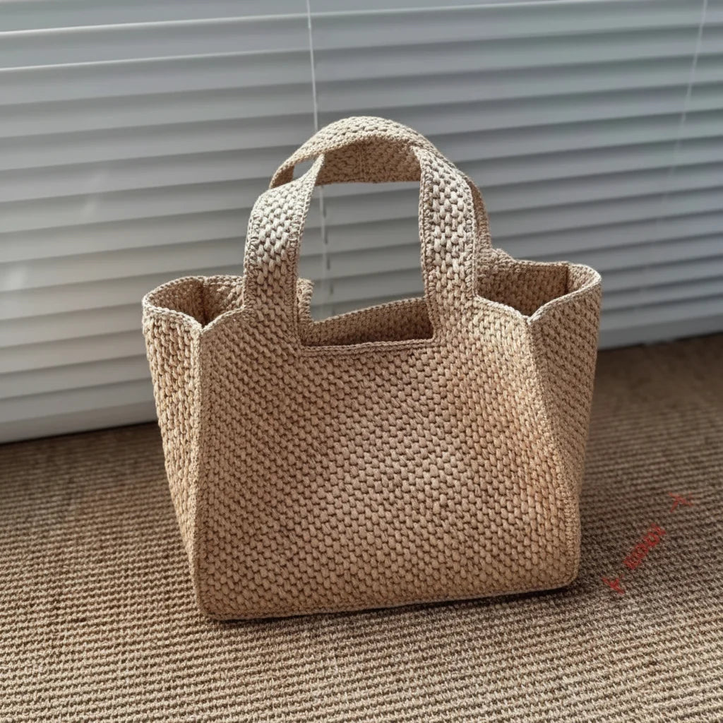 COASTWEAVE Handgemaakte geweven raffia-draagtas — emmermodel