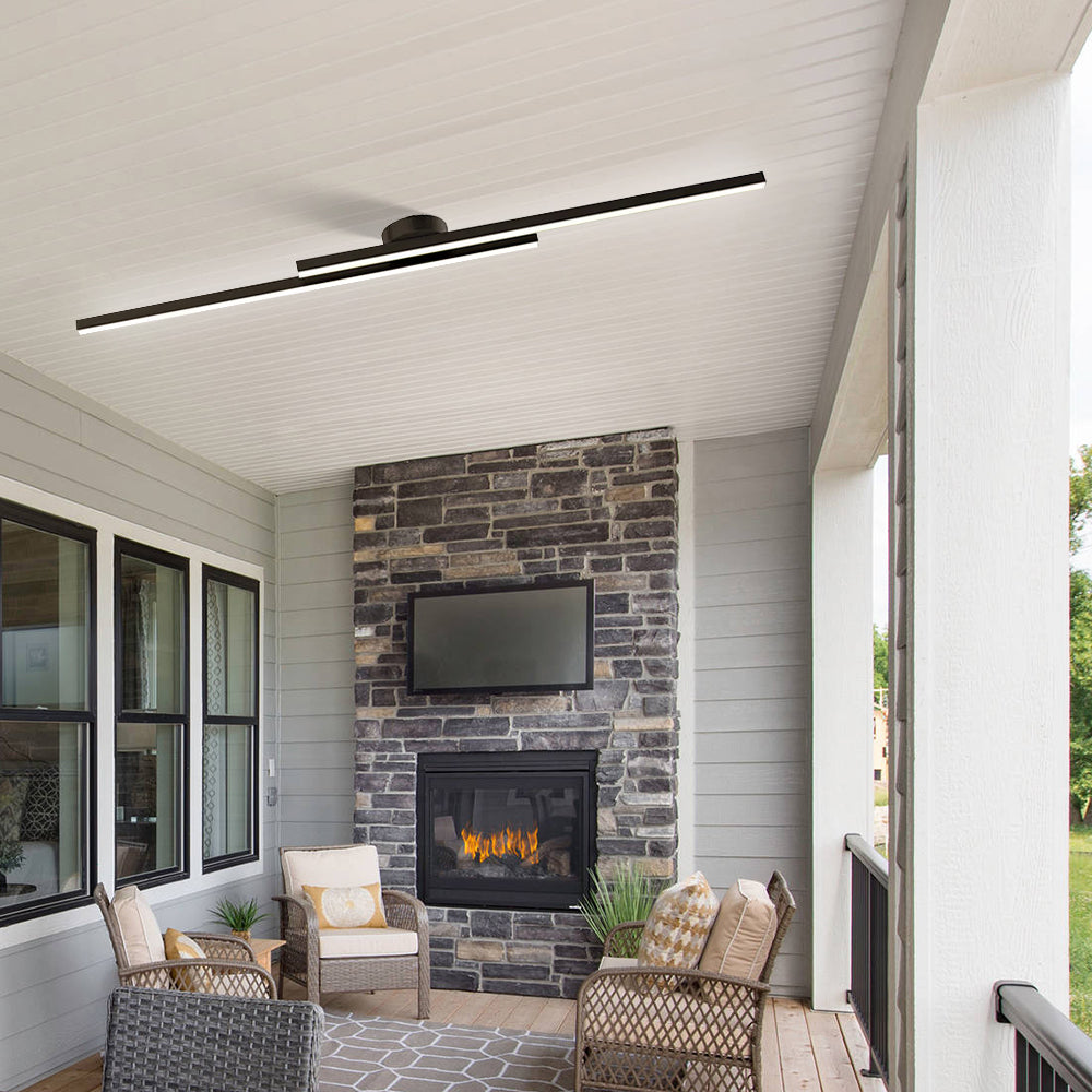 LumenVale Aluminum LED Ceiling Light With Minimalist Design, Semi Flush For Living Areas