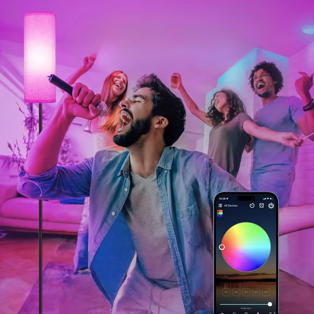 App Controlled RGB Floor Lamp For Customizable Ambient Lighting In Any Room Or Office Space