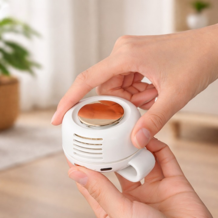 Ventilador portátil con pinza — Funcionamiento silencioso, flujo de aire de 360°, pinza flexible
