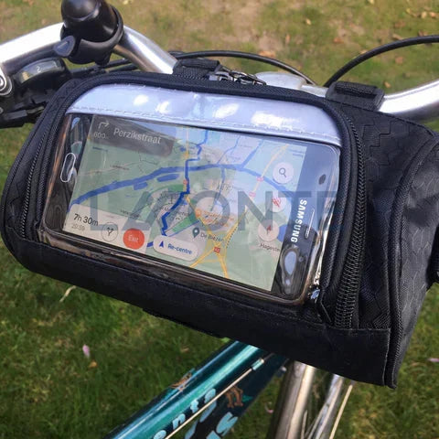 Sac de guidon pour vélo — Fenêtre tactile, résistant aux éclaboussures, léger et fixation sécurisée par Velcro