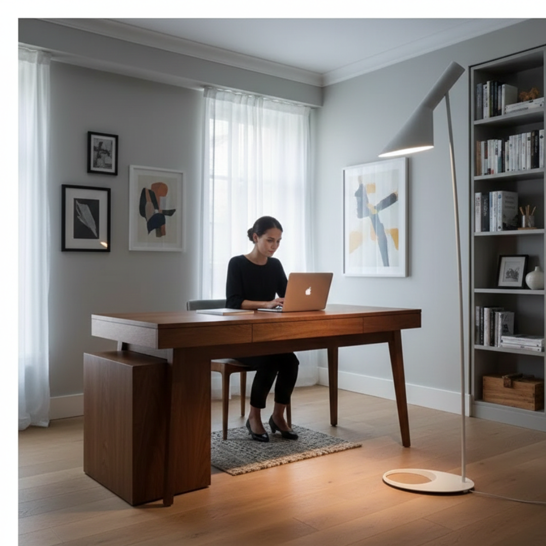 Nordic LED Floor Lamp With Eye Comfort Lighting And Adjustable Brightness For Living Areas