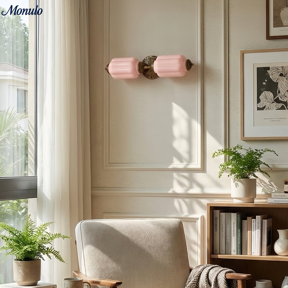 Eloise Vintage Glass Horizontal Wall Light For Living Room And Hallway