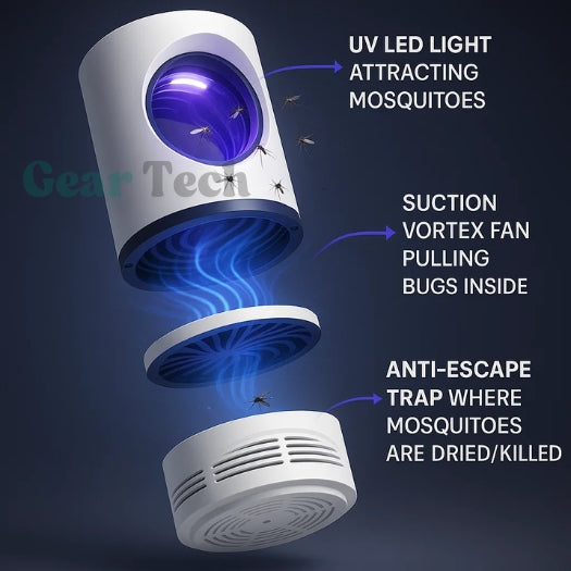Versatile UV Insect Trap For Indoor Or Outdoor Use Quiet Electric Mosquito And Fly Catcher