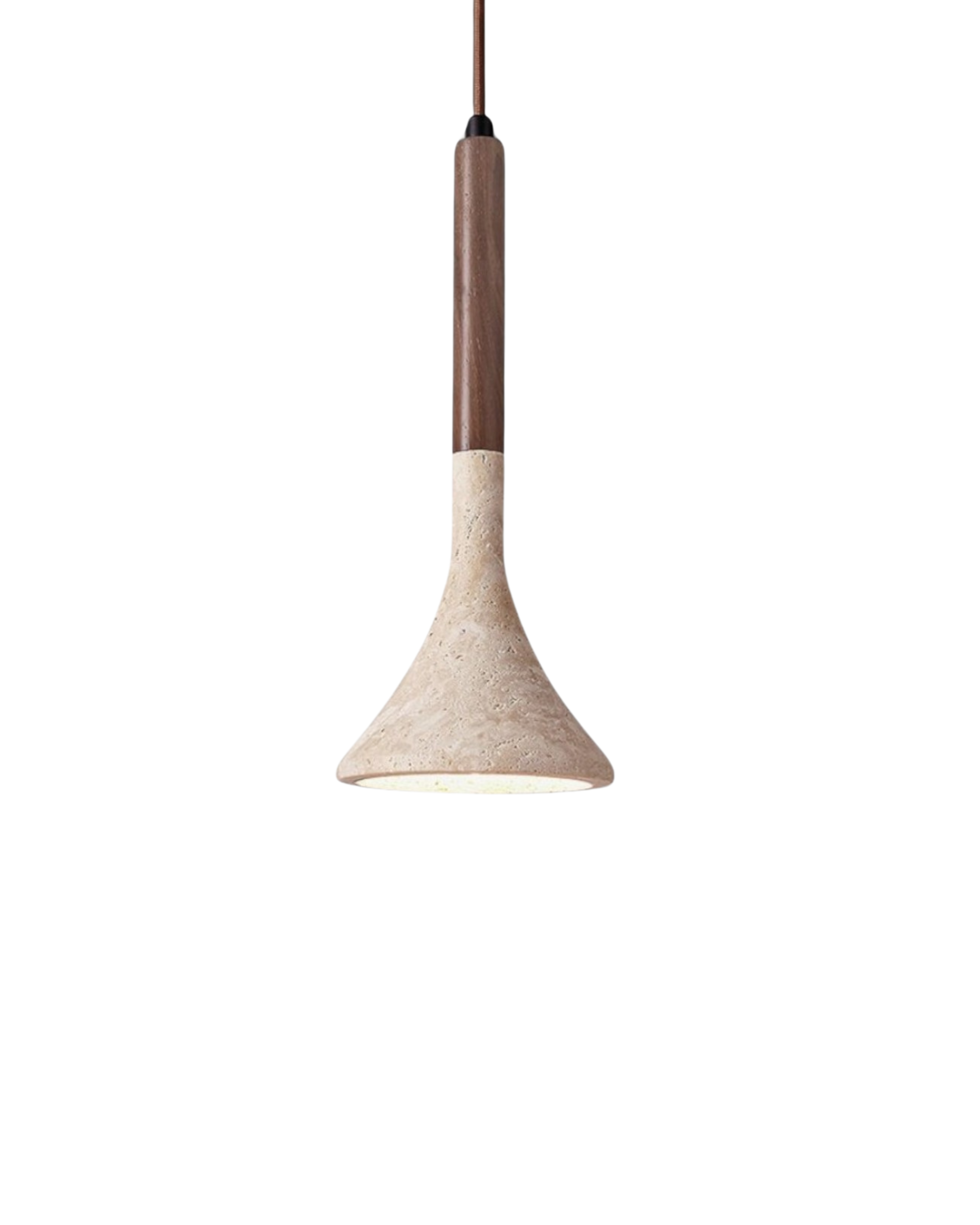 Travertine And Walnut Pendant Light For Dining Room Warm Nordic Glow