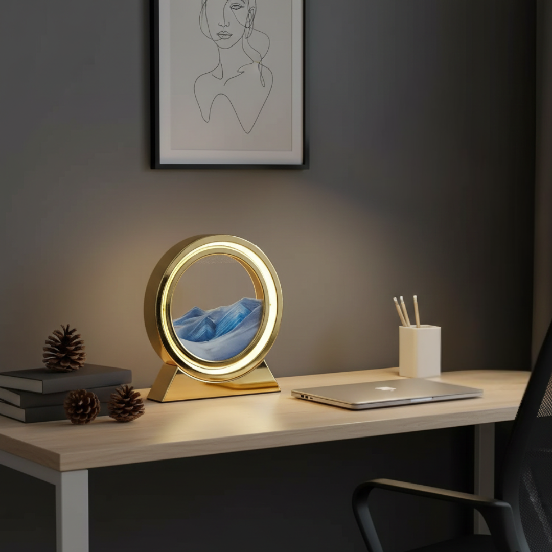 Kinetic Moving Sand Lamp For Tabletop Decor A Mesmerizing Relaxation Display That Eases Stress And Elevates Mood