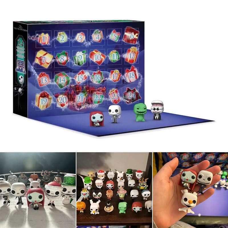 NIGHTMAREJOY 24 figurás Pocket Pops adventi naptár — hátborzongató karácsonyi visszaszámláló dekoráció