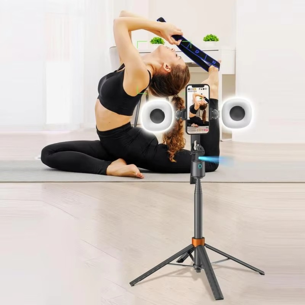 Face Tracking Smart Tripod For Vlogging With 360 Degree Rotation And Dual Fill Lights
