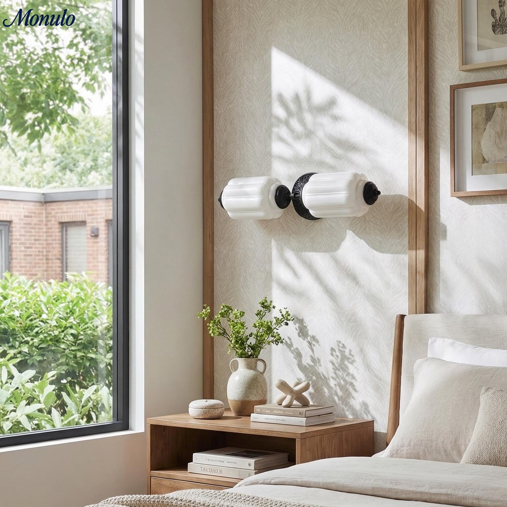 Eloise Vintage Glass Horizontal Wall Light For Living Room And Hallway