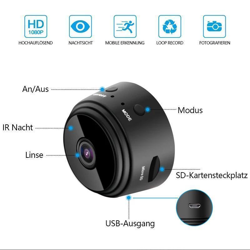 Miniaturní Wi-Fi bezpečnostní kamera — magnetické uchycení, noční vidění se zorným úhlem 150°