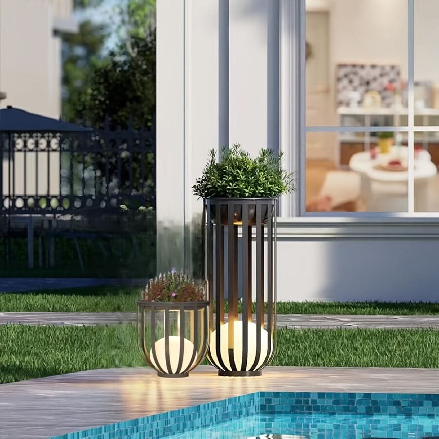 Aurevia SolarGlow Gartenlampe für den Außenbereich — Solarbetriebene, farbwechselnde Leuchte mit Fernbedienung