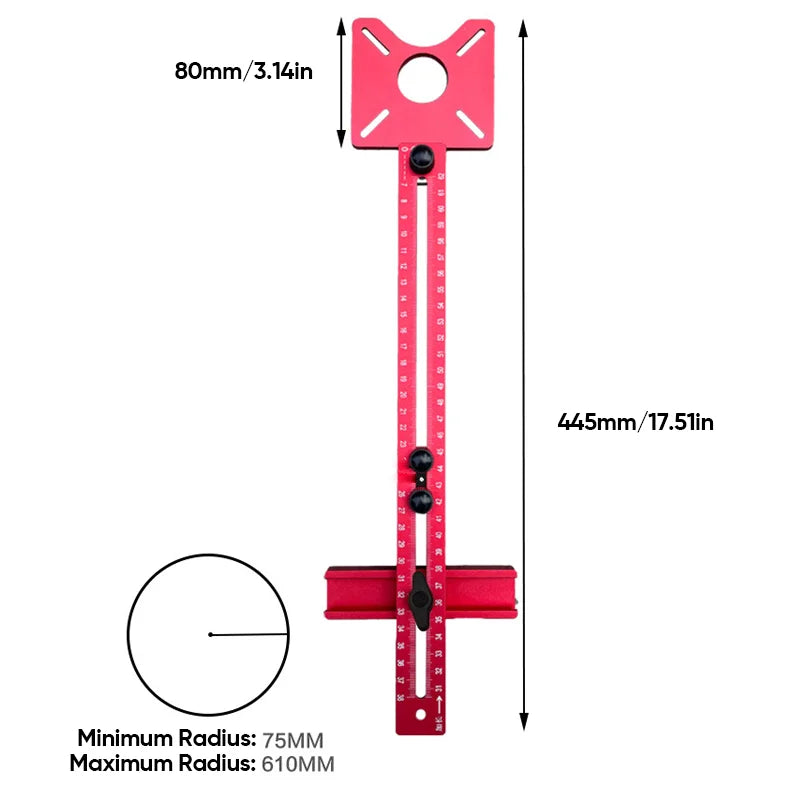 Woodworking Router With Adjustable 3-In-One Aluminum Grooving Tool