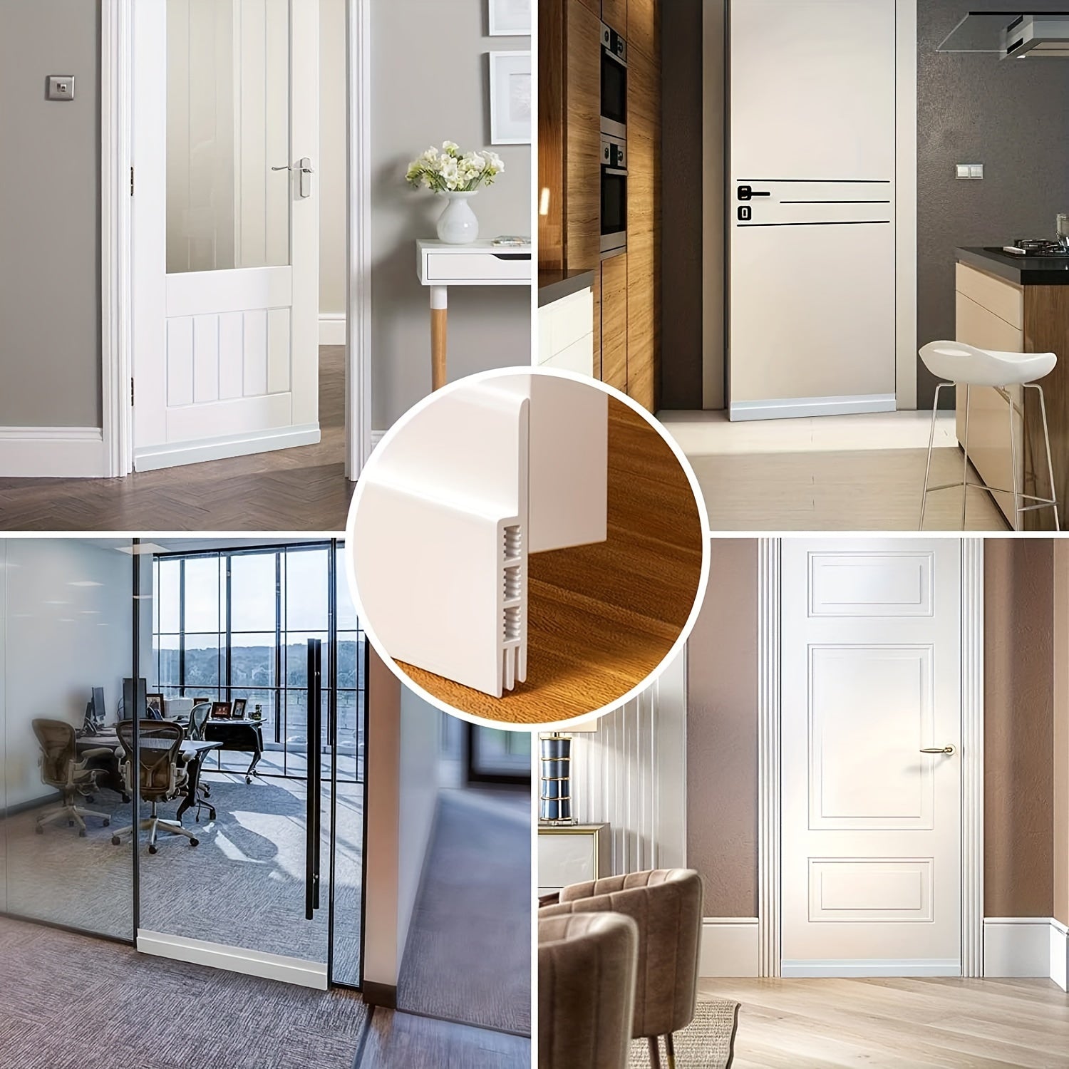 White Silicone Door Seal 99cm Self Adhesive Draft Stopper For Insulation