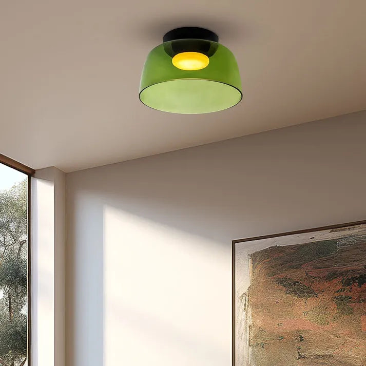 Lumenweave Nordic Style Ceiling Light With Handcrafted Glass Shade For Living Rooms And Dining Areas