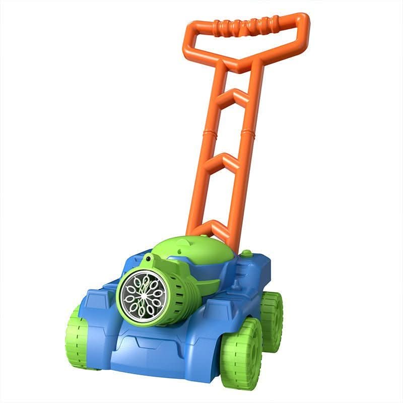BubblePlay corta-relva de brincar colorido com bolhas de sabão, ativado ao empurrar