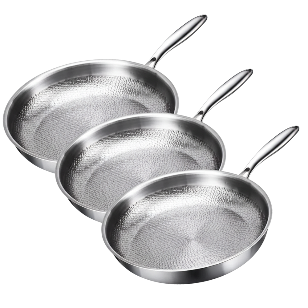 Titanium Induction Cookware, Three-Piece Durable Set For Everyday Cooking