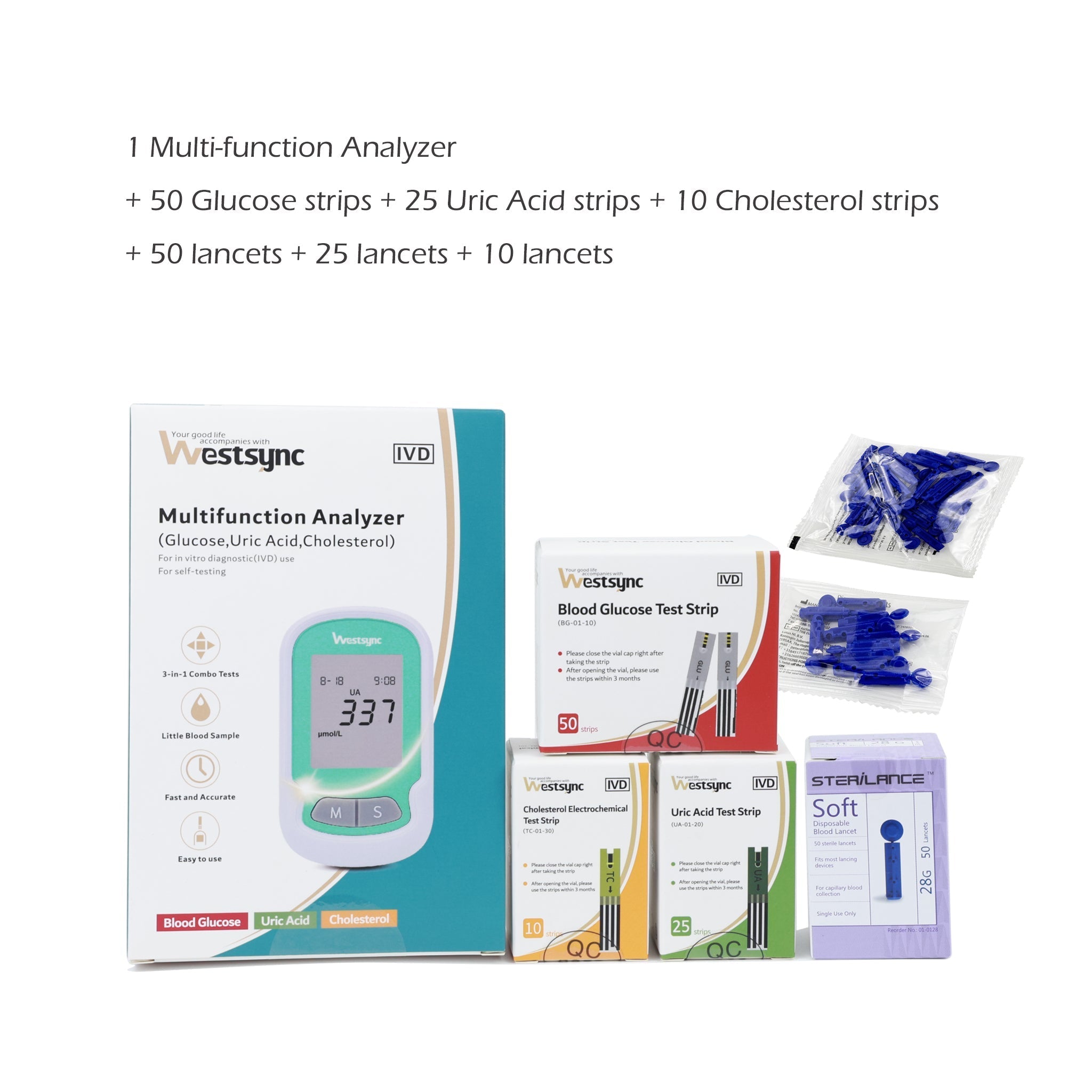 3 In 1 Multifunctional Health Monitor (Cholesterol, Glucose & Uric Acid) | Ka-mostore
