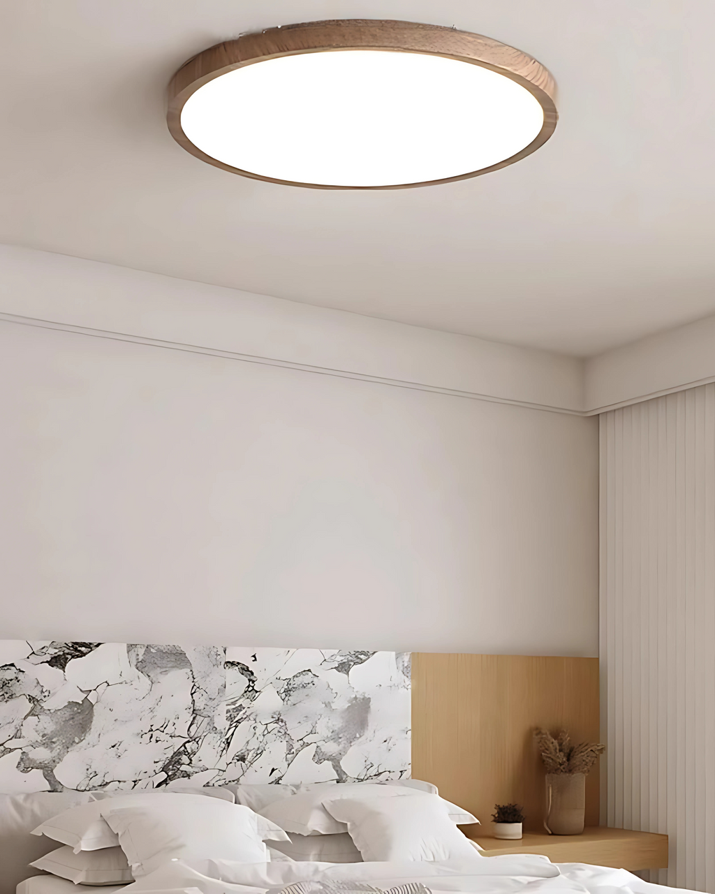 Ultra-Thin Wood Ceiling Light For Living Rooms And Bedrooms