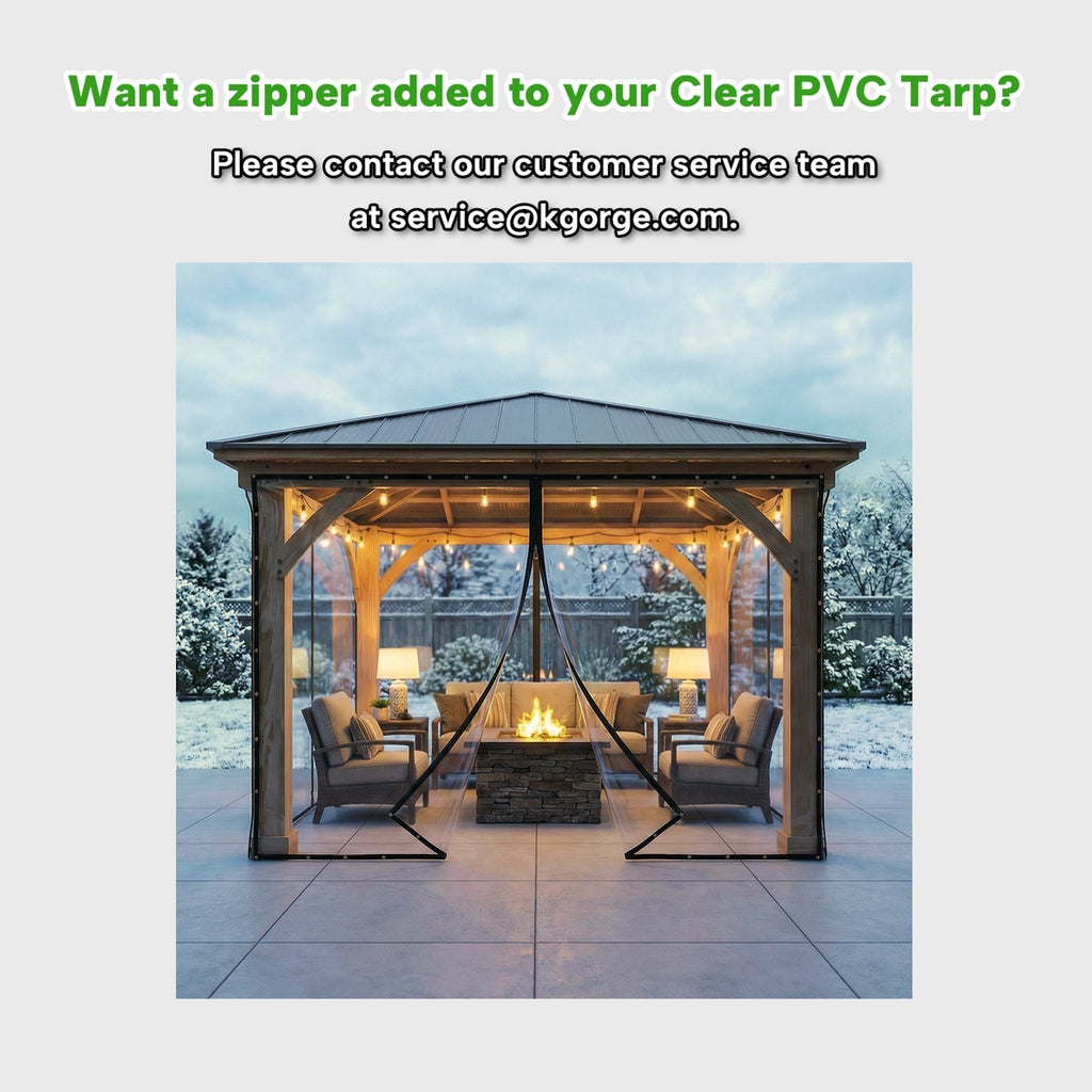 Clear PVC Weather Shield With Eyelets For Canopy Gazebo Veranda 0.35mm Thick