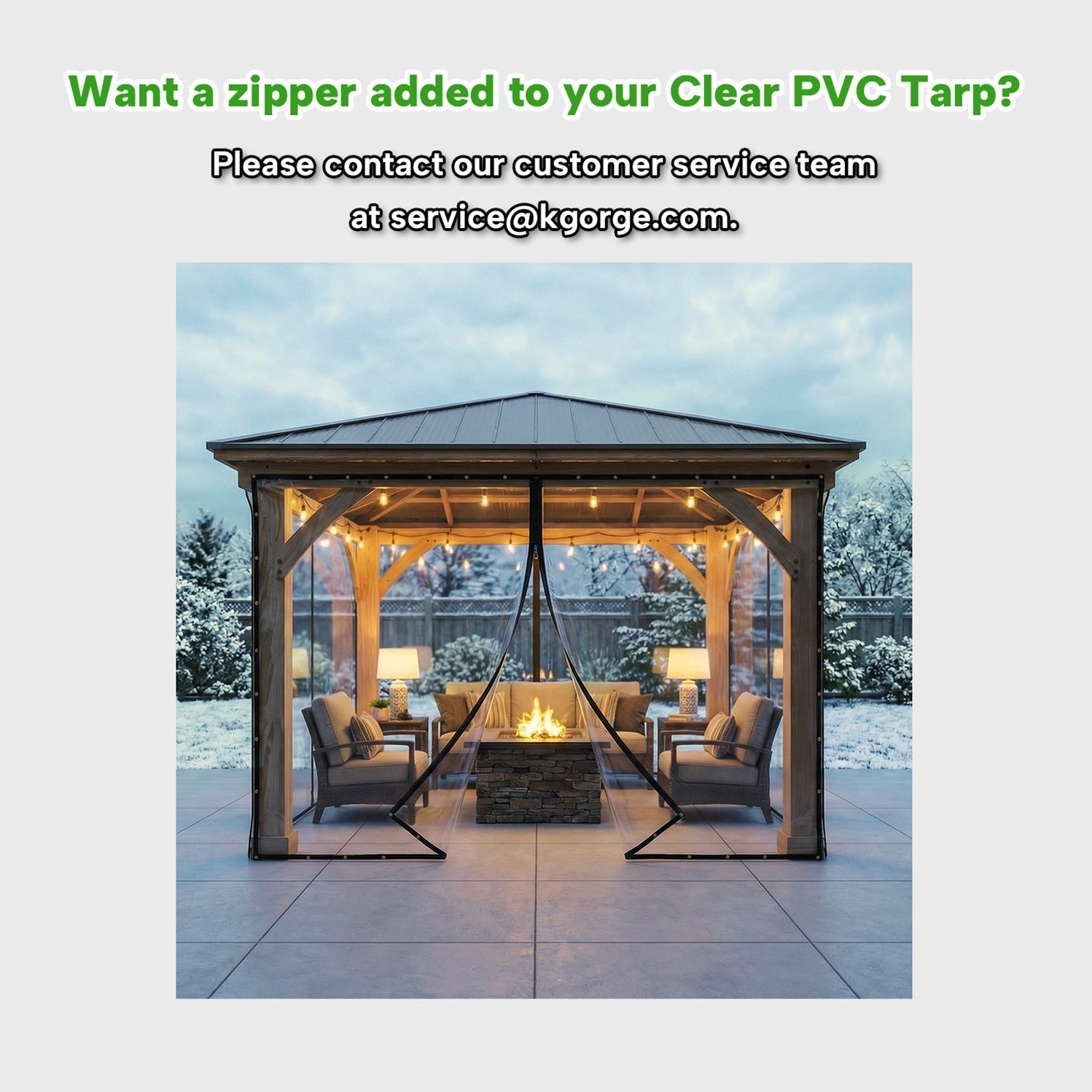Clear PVC Weather Shield With Eyelets For Canopy Gazebo Veranda 0.35mm Thick