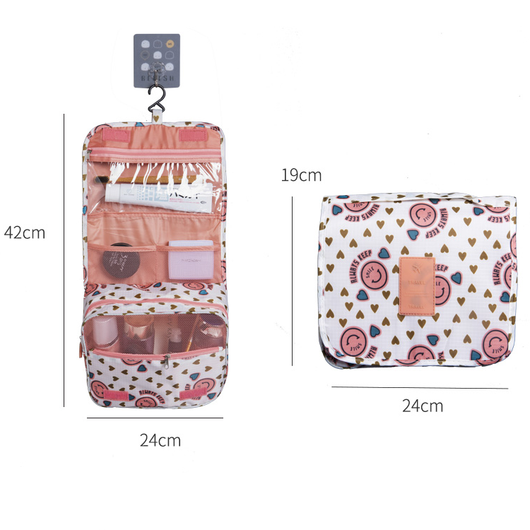 Travel Toiletry Case With Hanging Feature And Waterproof Exterior