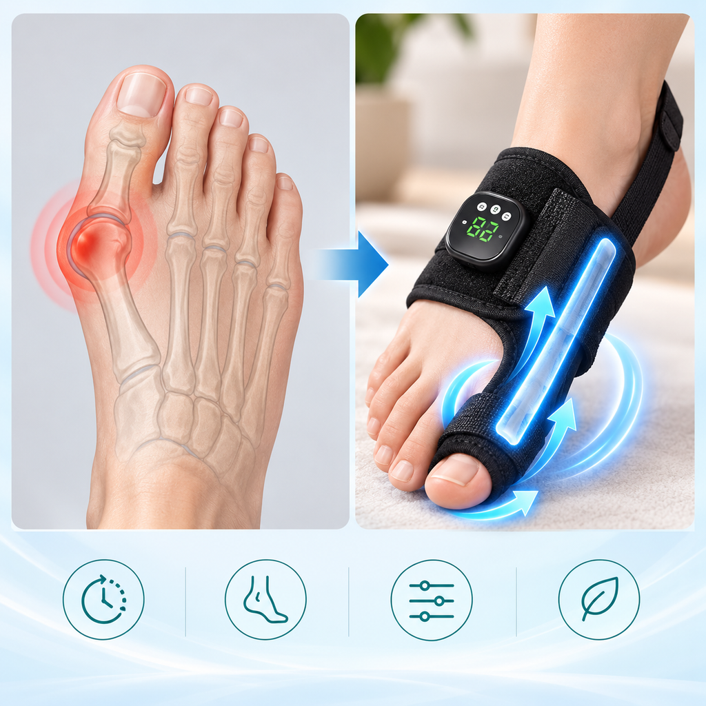 Adjustable Bunion Toe Correction Brace — EMS Stimulation, 29 Intensity Levels, 10 Modes