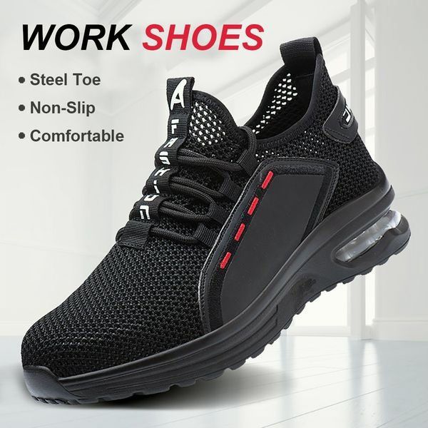 Ultralight Steel Toe Work Shoes, Non-Slip, Breathable for Construction