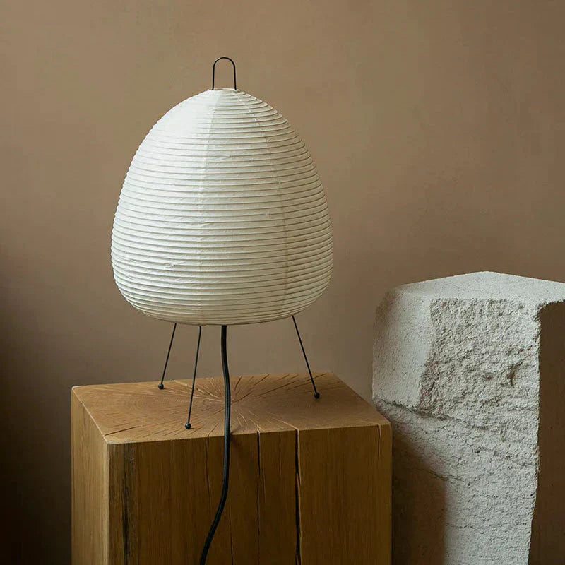 Ambient Floor Lamp With Rice Paper Shade In Japanese Style For Indoor Home Lighting