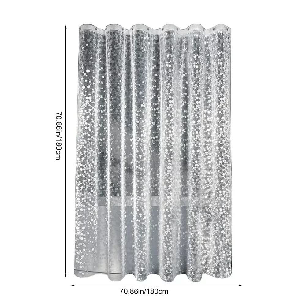 Cortina de duche transparente CLEARFLOW — Design impermeável com padrão de seixos