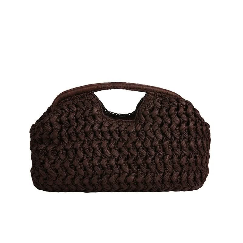 Borsa a tracolla in rafia intrecciata LUXEWEAVE — Leggera, perfetta per l’estate