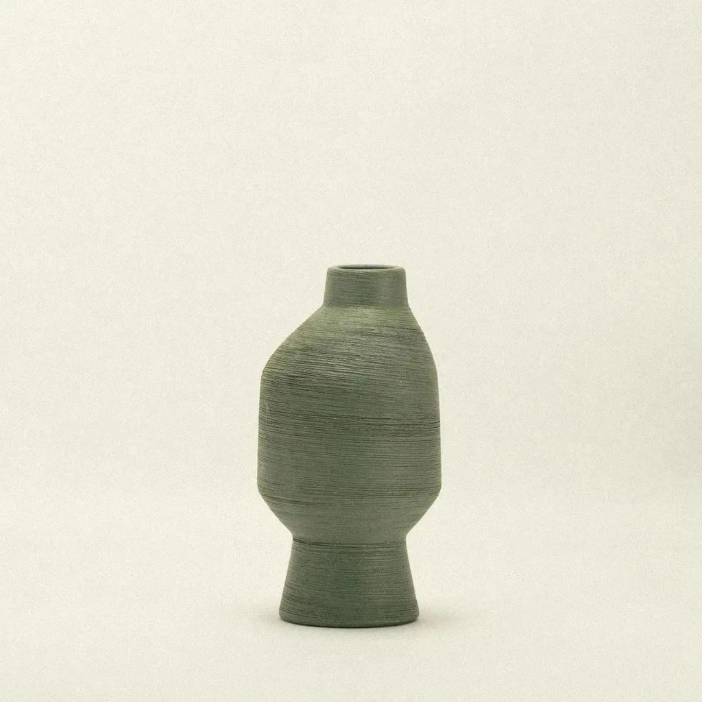Ceramic Vase Organic Green Sculpture 20cm 30cm 40cm Living Room Modern Decor
