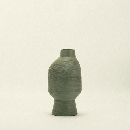 Keramická váza organická zelená socha 20 cm, 30 cm, 40 cm, moderní dekorace do obýváku  