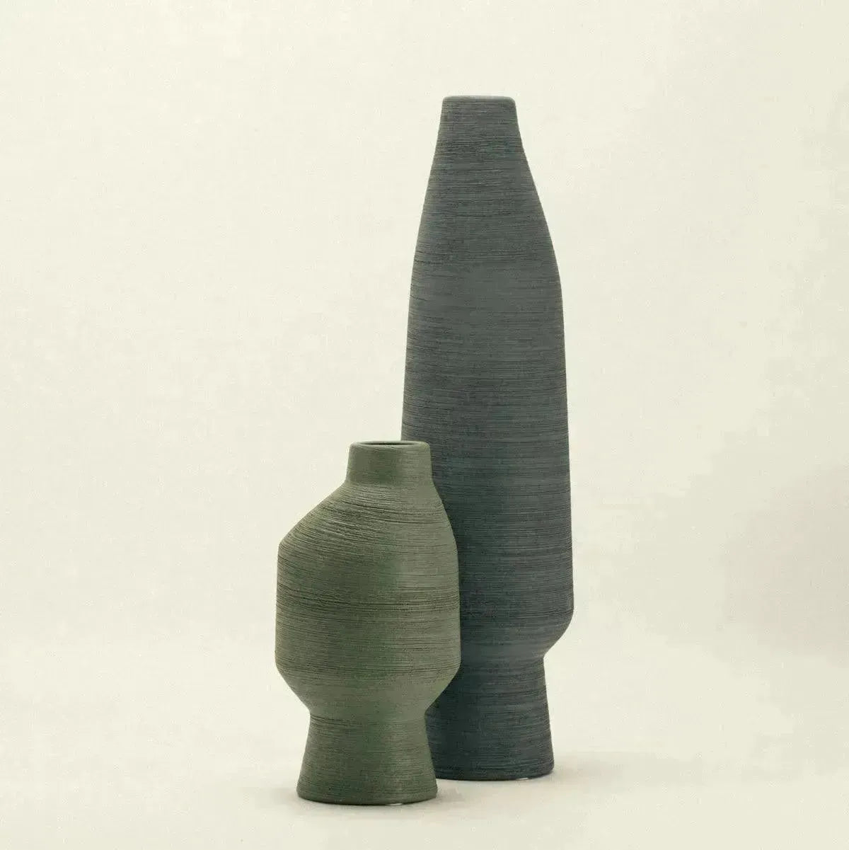 Ceramic Vase Organic Green Sculpture 20cm 30cm 40cm Living Room Modern Decor