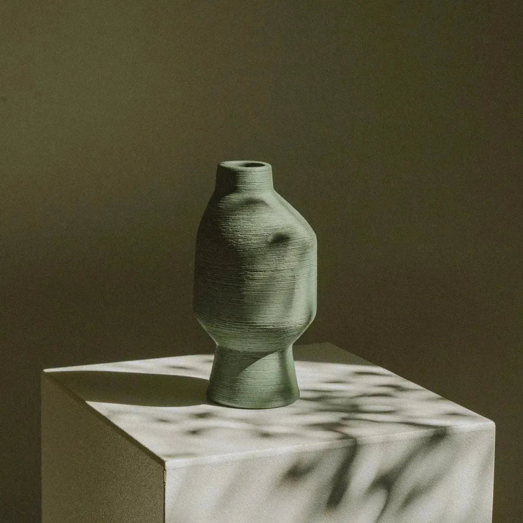 Ceramic Vase Organic Green Sculpture 20cm 30cm 40cm Living Room Modern Decor
