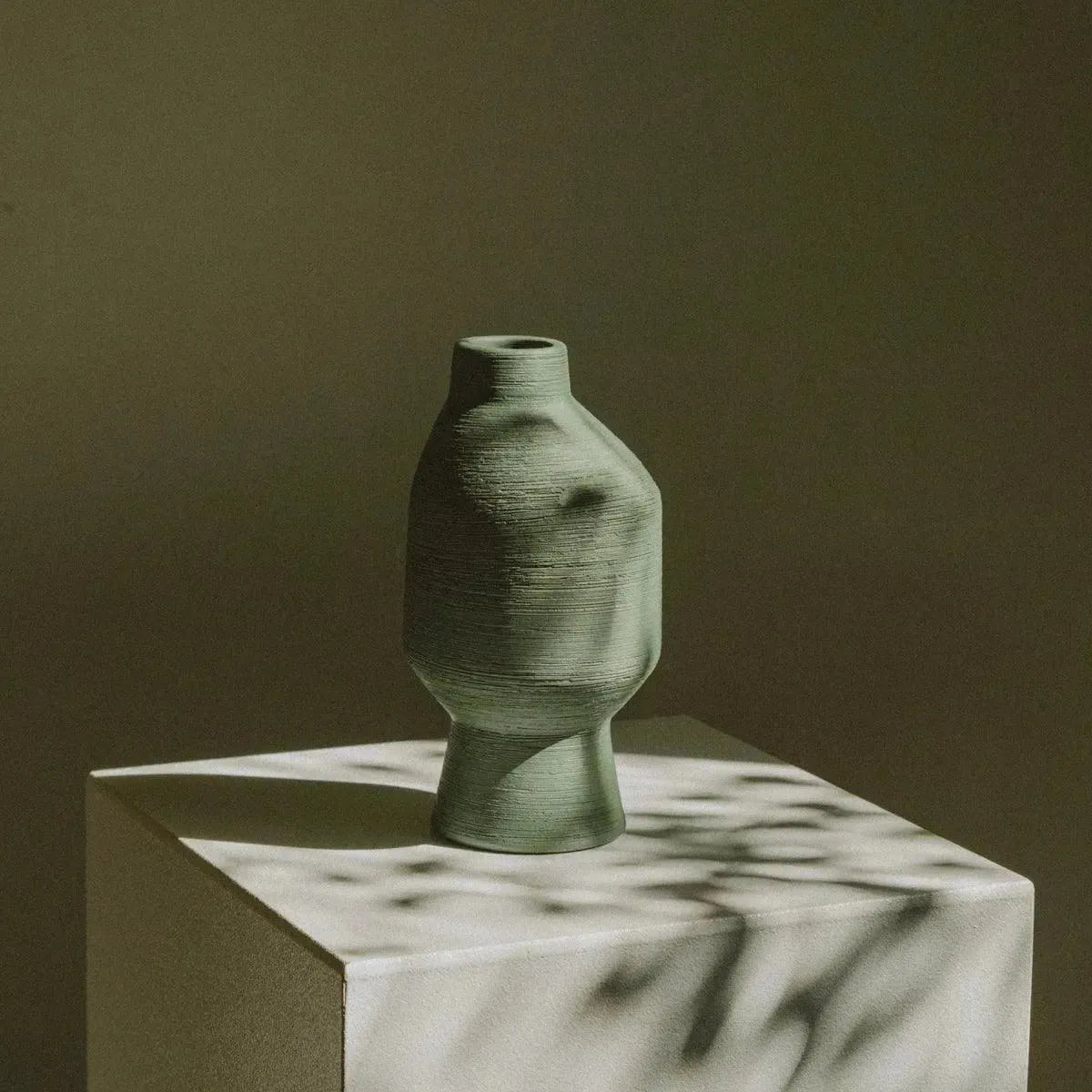Ceramic Vase Organic Green Sculpture 20cm 30cm 40cm Living Room Modern Decor