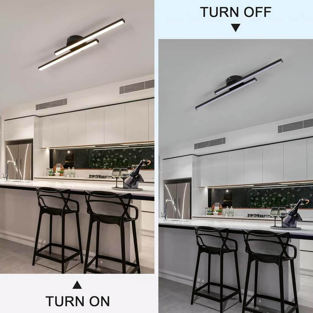 LumenVale Aluminum LED Ceiling Light With Minimalist Design, Semi Flush For Living Areas