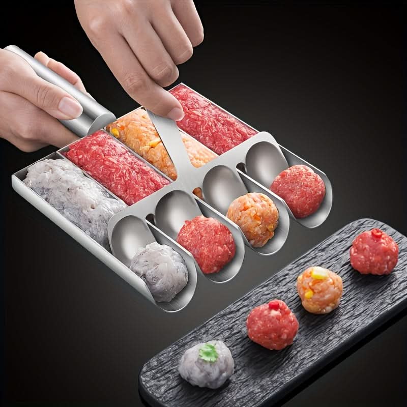 BALLPRO Edelstahlform für Fleischbällchen — multifunktionales Werkzeug für Fleisch-, Fisch- und Garnelenbällchen