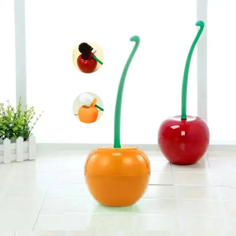 CHERRICLEAN toiletsæt med kirsebærformet toiletbørste og holder — legende design til rengøring af badeværelset